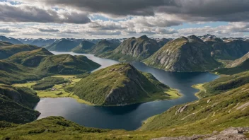Et malerisk landskap av Hægeland, som viser dets naturskjønnhet.