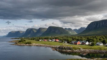 Et malerisk landskap av Dyrhaug, som viser dens naturskjønnhet