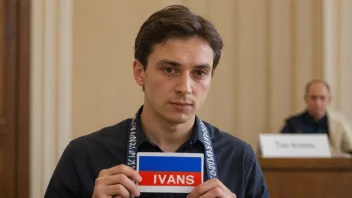 En person med russisk bakgrunn, med en navnelapp eller bildetekst med navnet 'Ivans'.