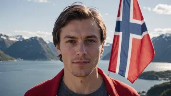 En person med etternavnet Boysen, med et norsk flagg i bakgrunnen.