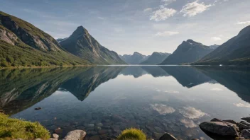 Et malerisk bilde av Mørsvikbotn i Norge.
