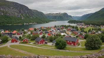 Et malerisk bilde av Helgerud, en liten landsby eller by i Norge.