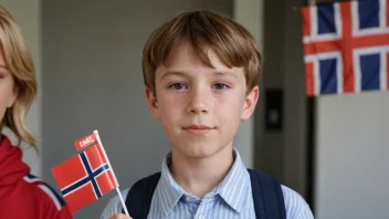 En gutt med navnet Emils, som symboliserer det norske navnet.