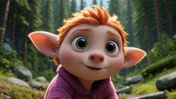 Et bilde av en liten, animert bil med en stor personlighet, satt mot en bakgrunn av det norske landskapet.