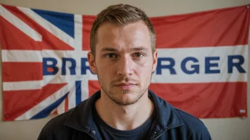 En person med et norsk flagg i bakgrunnen, med navnet Birger skrevet i tykke bokstaver.