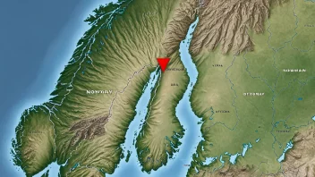 Et kart over Norge med Ottestads markert