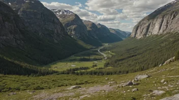 Et malerisk landskap av Redalen, en dal eller et geografisk område i Norge.