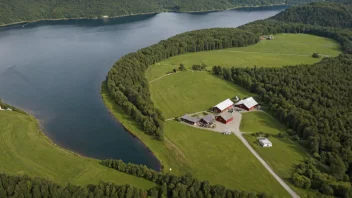 Flyfoto av Heistadmoen gård i Trøndelag