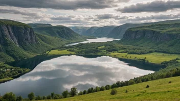 Et malerisk landskap av Sponheim, Norge.