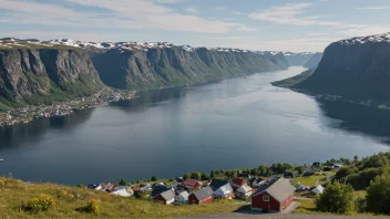 Et malerisk landskap av Dimmelsvik, Norge.