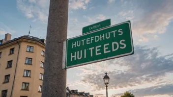 En gatestolpe med navnet Huitfeldts gate i Oslo