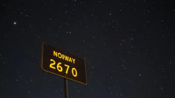 En nattakst-skilt i Norge med blå bakgrunn og hvit tekst