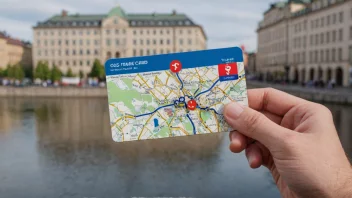 En person som holder et Oslokort, med et kart over Oslo i bakgrunnen