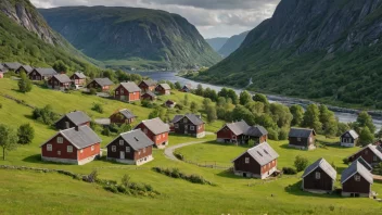 Et malerisk landskap av Vaksdals i Norge.