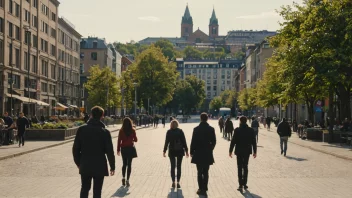Tullinløkka, et levende område i Oslo, kjent for sin aktivitet og nærheten til viktige bygninger og severdigheter.