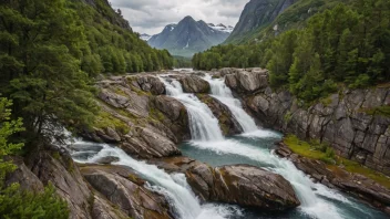 Et fotografi av Ryfoss, som viser stedets unike geografiske egenskaper.