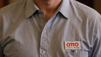 En mann med en navnelapp som leser Otto