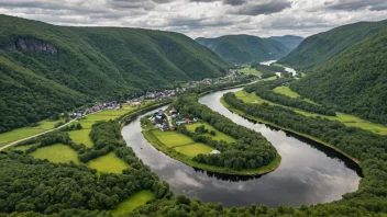 Et idyllisk bilde av Hebekk landsby i Norge.