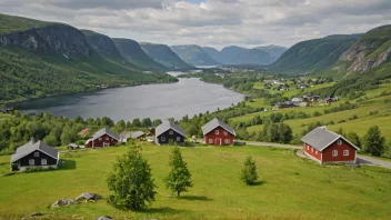 Et pittoreskt landskap av Moland, Norge.