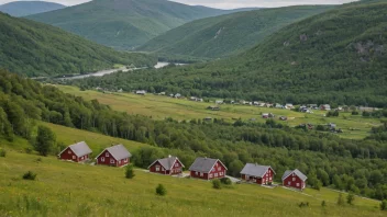 Et malerisk landskap av Tørberget-området i Norge.