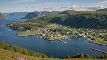 Et malerisk landskap av Skarbøvik, som viser dens naturskjønnhet og kulturelle betydning.