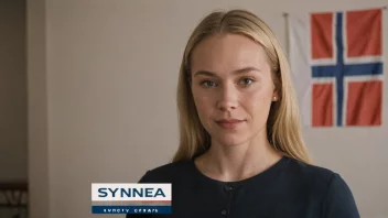 En kvinne med et norsk flagg i bakgrunnen, som representerer navnet Synneva.