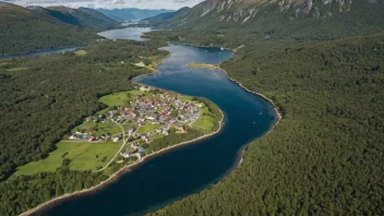 Flyfoto av Snåsa kommune i Norge