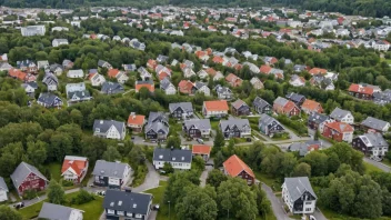 Flyfoto av Høybråten, en bydel i Norge