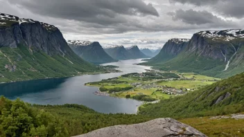 Et malerisk landskap av Fedjes, som viser dens unike geografi og særtrekk.