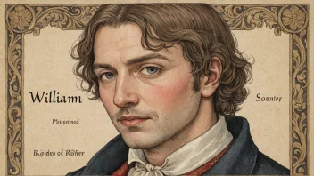 Et bilde av en person med navnet William, med en bakgrunn som reflekterer det engelske opphavet til navnet.