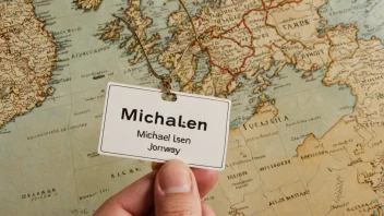 Et bilde som representerer etternavnet Michaelsen, med en person og en diskret bakgrunn av et slektstre eller et kart over Norge