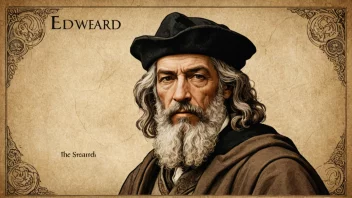 Et bilde av en person med navnet Eadweard, med en bakgrunn som reflekterer navnets opprinnelse.