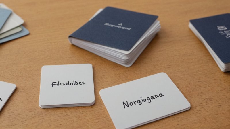 flashcards, språklæring, norsk vokabular, studietips, repetisjon