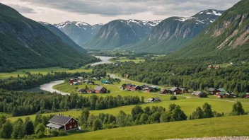 Et pittoreskt landsby i Norge.