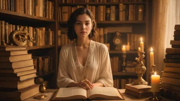 En kvinne omgitt av symboler på visdom, som representerer navnet Sofia.