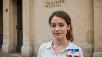 Et bilde av en person med en fransk-inspirert bakgrunn, som representerer navnet 'Juliens'.