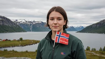 En person med etternavnet Ustvedt, med et norsk flagg eller landskap i bakgrunnen.