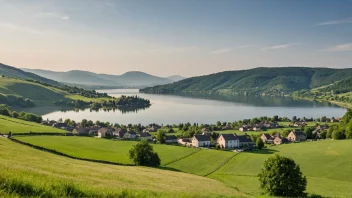 En pittoresk utsikt over en norsk landsby.