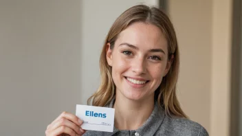 En kvinne med et vennlig smil og en navnelapp med navnet Ellens
