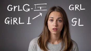 En person som ser forvirret ut på flere definisjoner av forkortelsen Grl