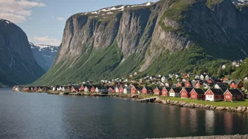 Et malerisk landskap av Bøsterud i Norge.