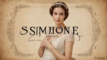 Et bilde av en kvinne med en fransk-inspirert bakgrunn, som representerer navnet Simone.