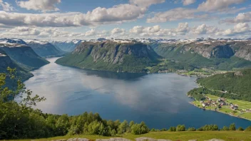 Et malerisk landskap av Borgenhaugen i Norge