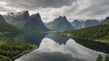 Et fredelig landskap av Mathismoen, som viser dens naturskjønnhet