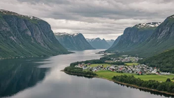 Et fredelig landskap av Tyristrand, Norge.
