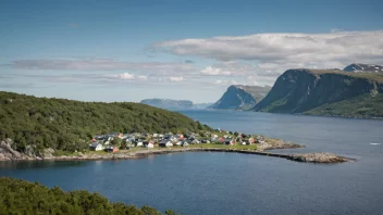 Et malerisk landskap av Slapøy, som viser dets naturskjønnhet