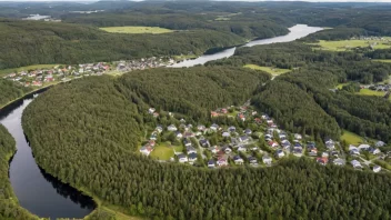 Flyfoto av Slependen, et boligområde i Norge