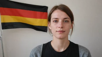 Et bilde av en person med etternavnet Weissflog, med et tysk flagg i bakgrunnen