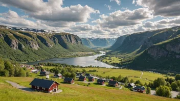 Et pittoreskt landskap av Heggedalsdalen i Norge.