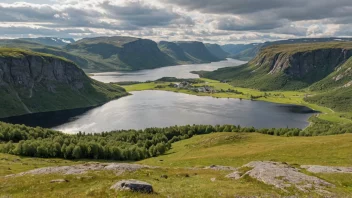 Et pittoreskt landskap av Myklands i Norge.